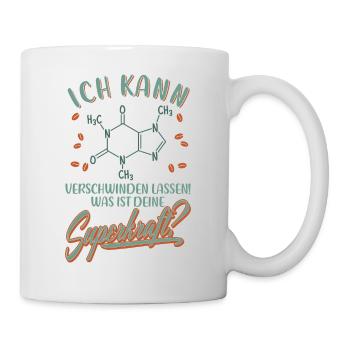 Coffein Kaffee Spruch Chemische Formel Lustig - Tasse - Weiß - Rechts