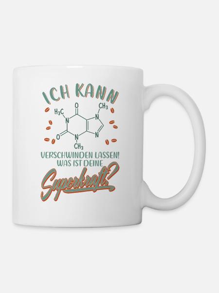 Coffein Kaffee Spruch Chemische Formel Lustig - Tasse - Weiß