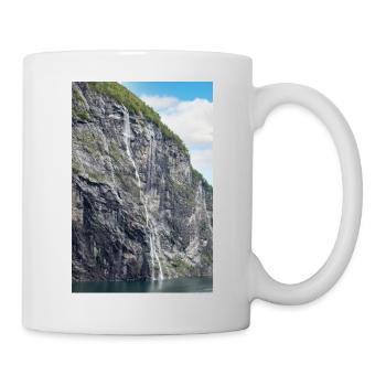 Brudesløret Wasserfall (Brautschleier) Geiranger - Tasse - Weiß - Rechts