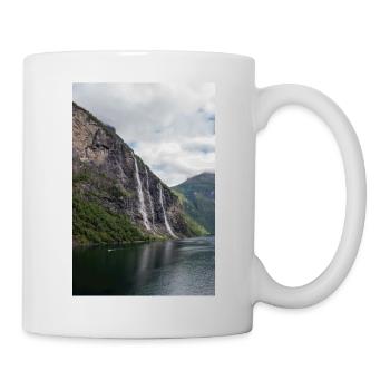 Seven Sisters Waterfall at the Geiranger fjords - Tasse - Weiß - Rechts