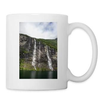 Seven Sisters Waterfall at the Geiranger fjords - Tasse - Weiß - Rechts
