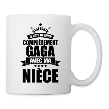 c'est foutu je vais devenir gaga avec ma niece - Mug blanc - blanc - Droite