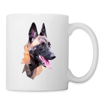 Porträt Hund Malinois - Tasse - Weiß - Rechts