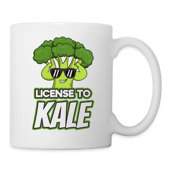 Vegan Vegetarian License Kale I Gift - Mug - white - Right
