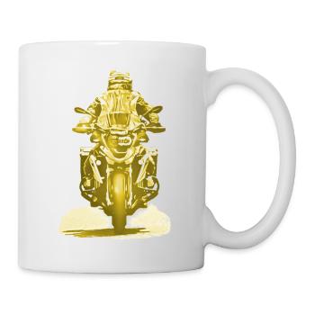 Motocycliste or - Mug blanc - blanc - Droite
