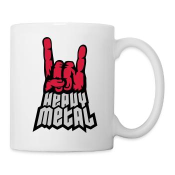 Heavy Metal Logo Hand Signal - Mug - white - Right