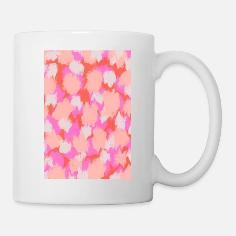 Pink Orange Strokes Pattern - Tasse - Weiß