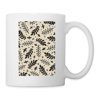 Motif beige floral - Mug blanc - blanc - Droite