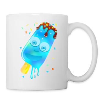 Crème glacée colorée – Bleu - Mug blanc - blanc - Droite