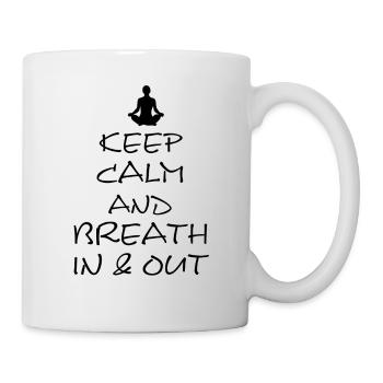 Yoga breath in and breath out - Tasse - Weiß - Rechts