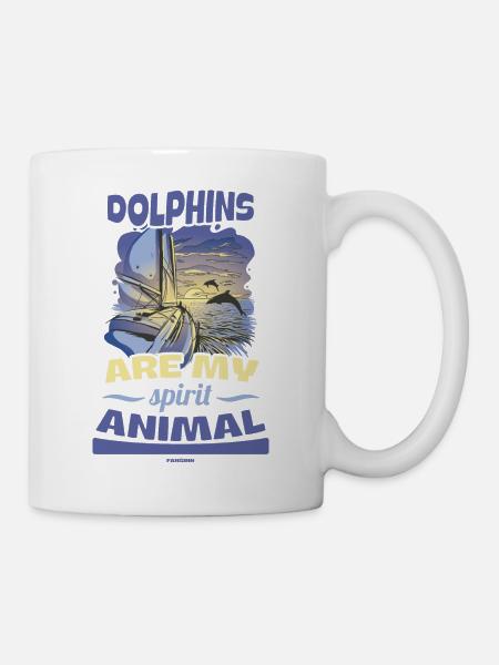 Delfin Delfinschule Säugetier Meer Delfinarium - Tasse - Weiß