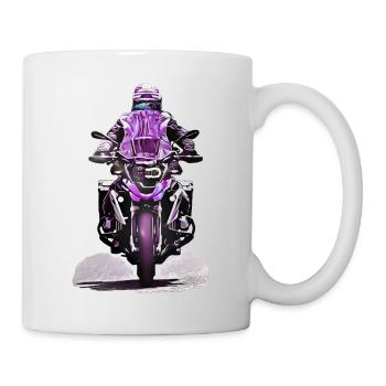 GS Motorradfahrer lila - Tasse - Weiß - Rechts