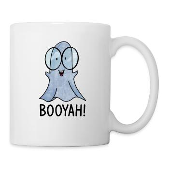 Booyah / Ghost / Nerd / Comic / Lunettes / Bonjour - Mug blanc - blanc - Droite