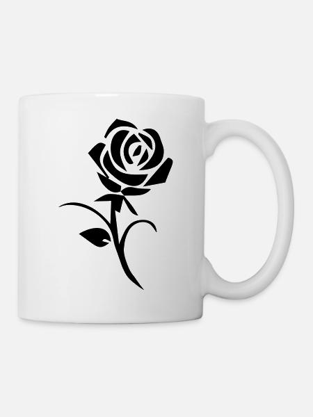 Rose - Tasse - Weiß