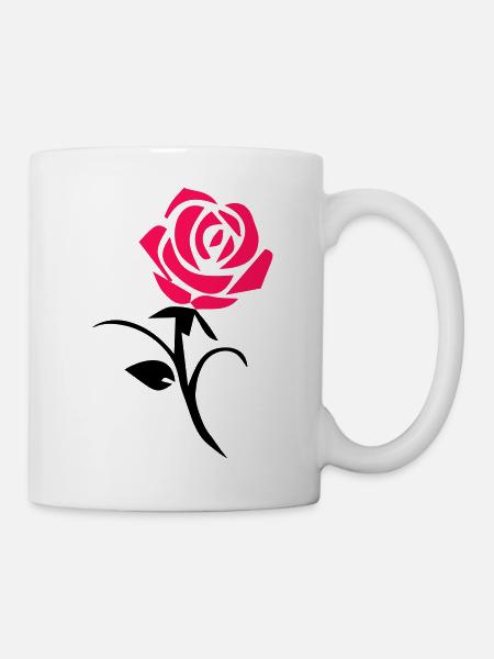 Rose - Tasse - Weiß