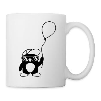 Penguin Beanie Sunglasses Balloon - Mug - white - Right