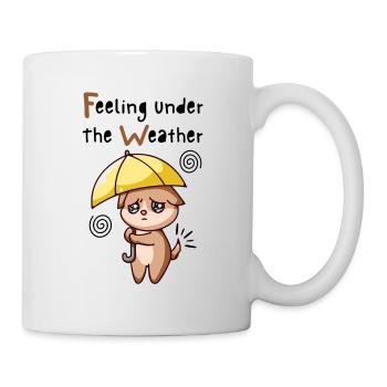 Feeling Under The Weather. Cat With Umbrella. - Mug - white - Right