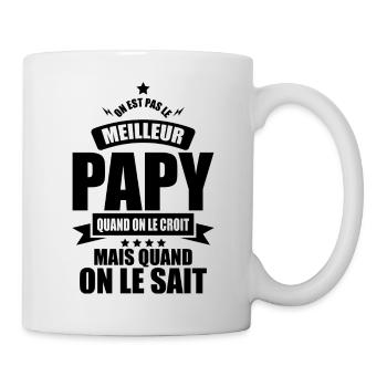 on est le meilleur papy quand on le sait - Mug blanc - blanc - Droite