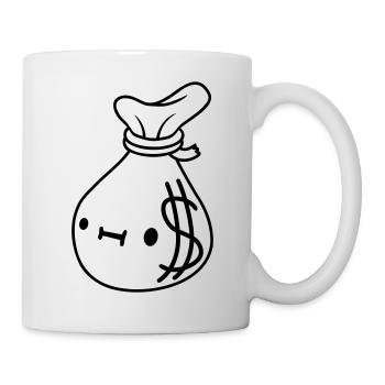 Comic Face Money Sack - Mug - white - Right