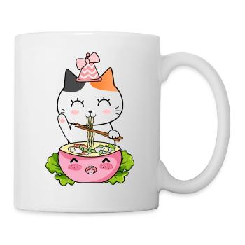 Ramen Cat Kawaii Anime - Tasse - Weiß - Rechts