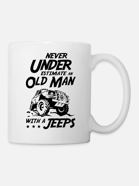 Never Under Estimate an Old Man With Jeeps - Mug - white