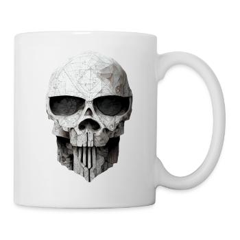 Totenkopf Metall - Tasse - Weiß - Rechts