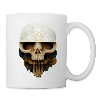 Totenkopf Keramik - Tasse - Weiß - Rechts