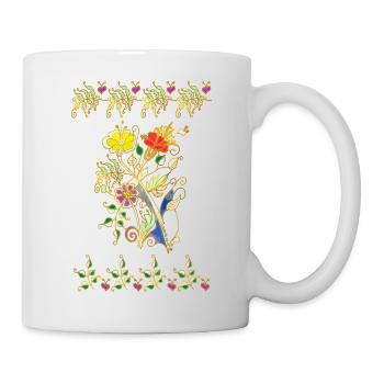Fleur - Mug blanc - blanc - Droite