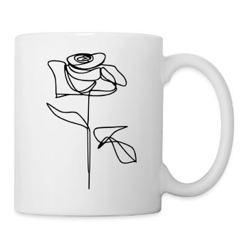 Rose Online T-Shirt - Einfach und stilvoll - Tasse - Weiß - Rechts