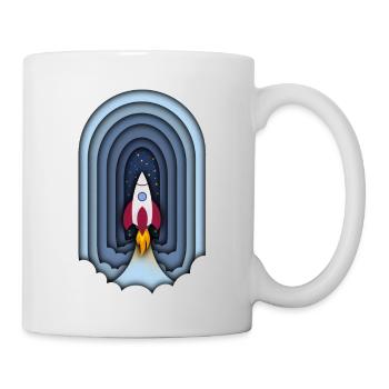 Rocket in papercut optics - Mug - white - Right