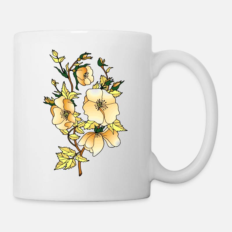 Blumen - Tasse - Weiß