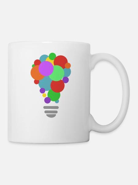 CREATIVITY lightbulb with white print - Tasse - Weiß