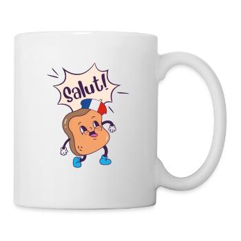 French Toast. Kawaii Food Pun. Digistickie. - Mug - white - Right