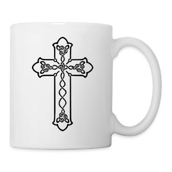 Wikinger Symbol Nordische Zeichen Kreuz Knoten - Tasse - Weiß - Rechts