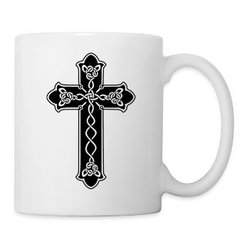 Wikinger Symbol Nordische Zeichen Kreuz Knoten - Tasse - Weiß - Rechts