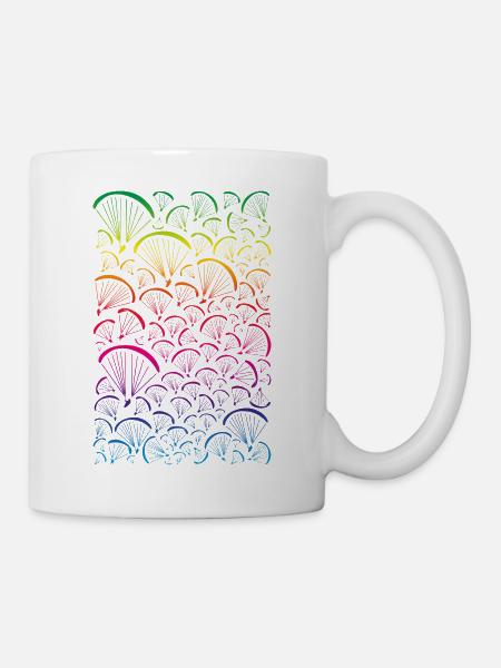 Paragliders Verlauf Regenbogen - Tasse - Weiß