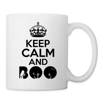 keep calm and boo halloween themed design - Tasse - Weiß - Rechts