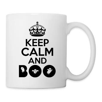 restez calme et boo halloween design sur le thème - Mug blanc - blanc - Droite