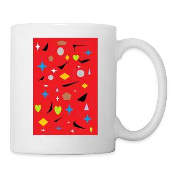 Bunte Figuren - Tasse - Weiß - Rechts