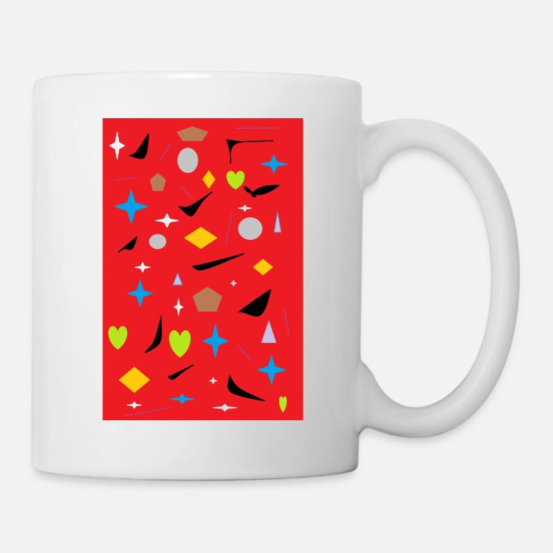 Bunte Figuren - Tasse - Weiß