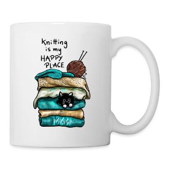Zuhause ist, wo die Wolle ist - und die Katze - Tasse - Weiß - Rechts
