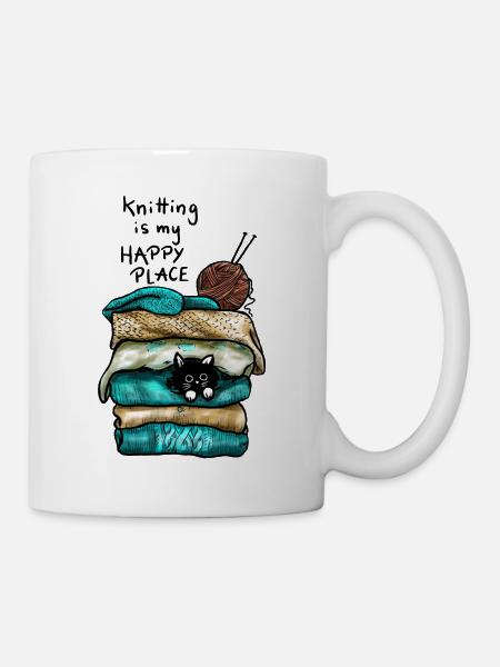 Zuhause ist, wo die Wolle ist - und die Katze - Tasse - Weiß