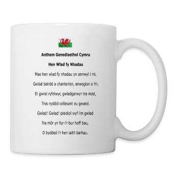 Anthem Genedlaethol Cymru: Hen Wlad fy Nhadau - Mug blanc - blanc - Droite