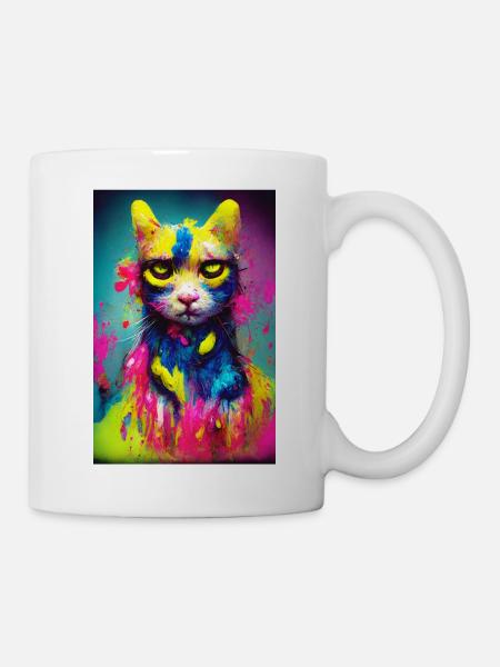 Cat Neon Colors - Mug - white