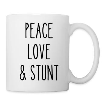 Frieden Liebe Stunt - Tasse - Weiß - Rechts