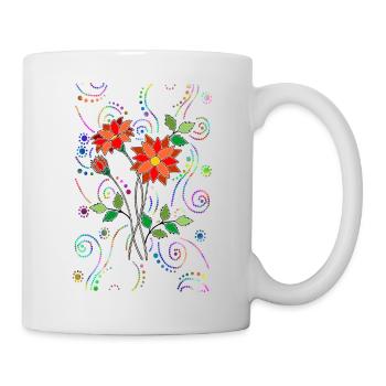 Fleur - Mug blanc - blanc - Droite