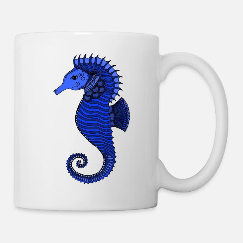 Hippocampe bleu - Mug blanc - blanc
