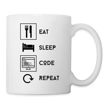 EAT SLEEP CODE REAPEAT - Mug - white - Right