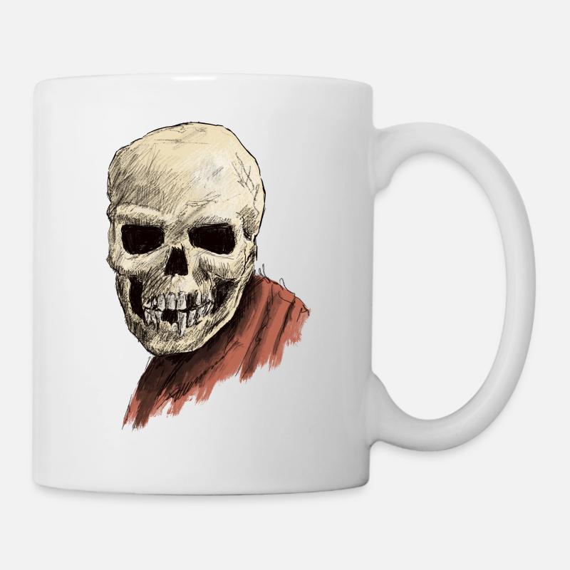 Schädel mit Tuch - Tasse - Weiß