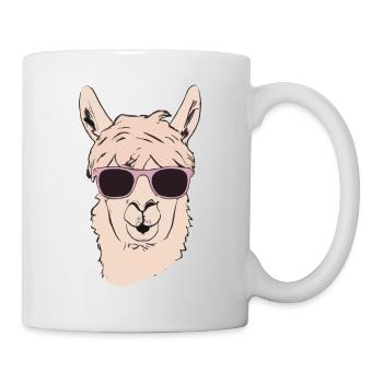Llama with sunglasses Funny No Drama Llama - Mug - white - Right